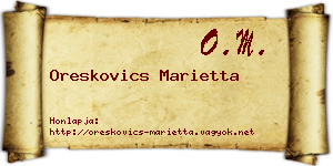 Oreskovics Marietta névjegykártya
